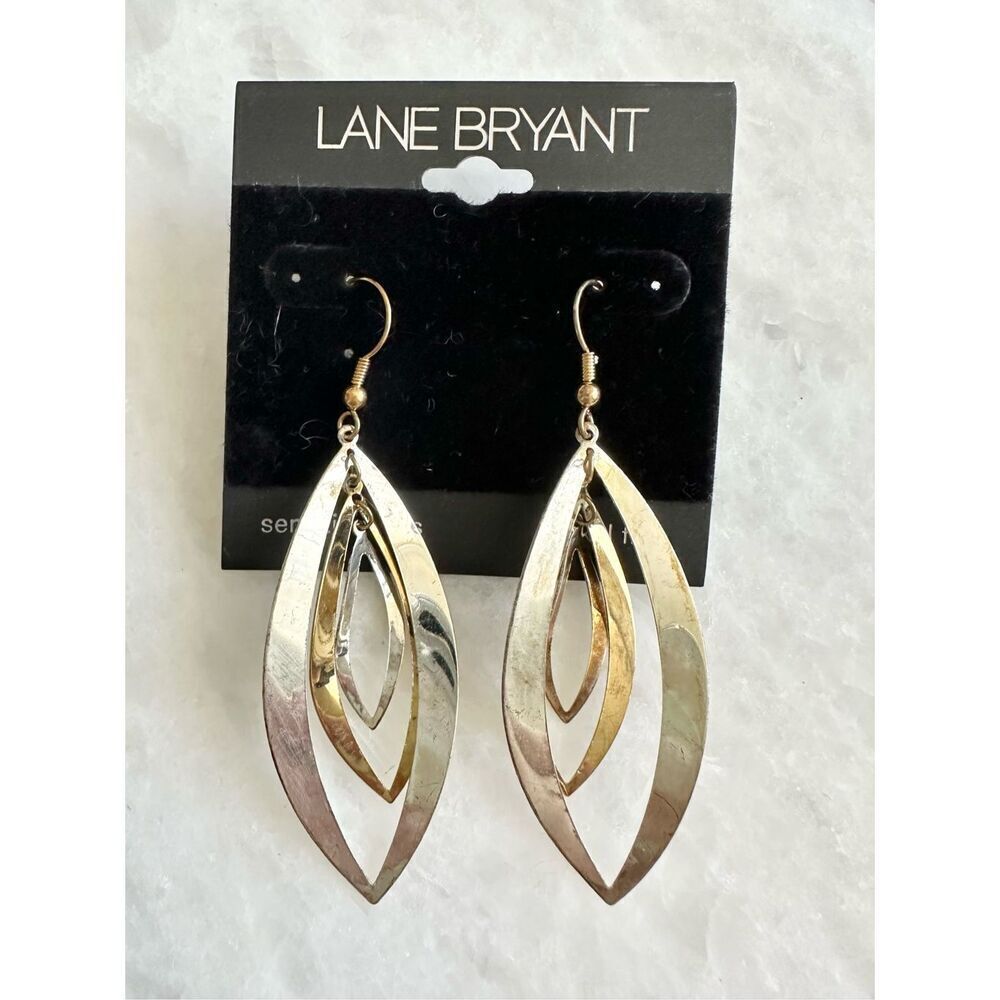Lane Bryant dangle silver and gold color earrings